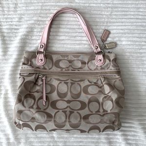 Coach Purse Tan and Light  Pink Never Used